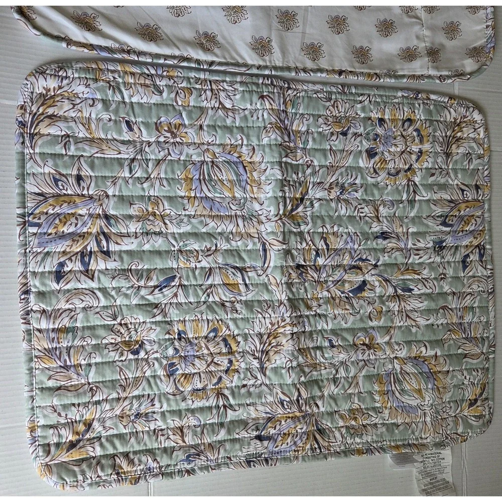 Nicole Miller Multicolor Reversible Floral Set of Standard Pillow Shams Quilted